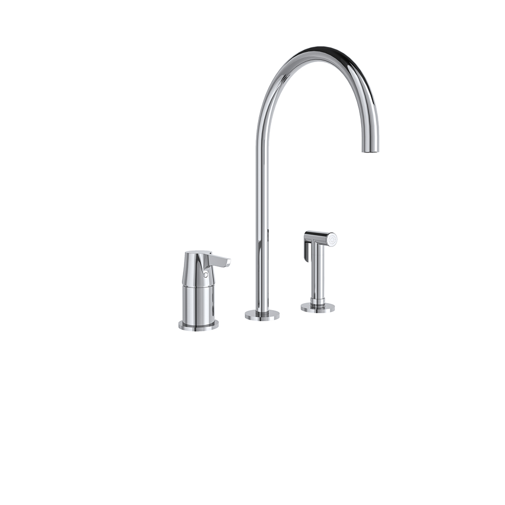 914103 CROMO FREGADERO REPISA CON DUCHITA 8L ADAGIO CAÑO ALTO 220mm