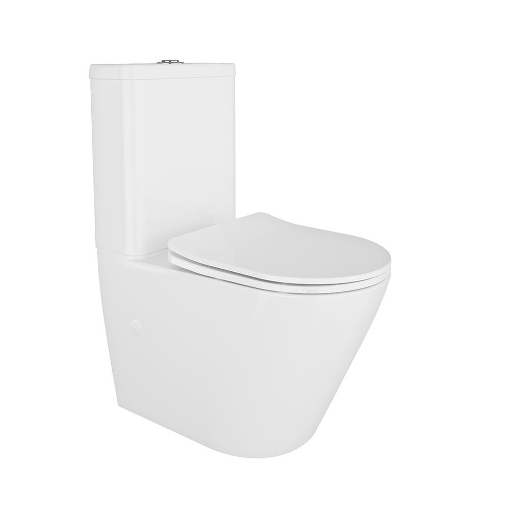 LM-CONJUNTO INODORO BLANCO COMPLETO RIMLESS ADOSADO PARED S/D STOCKHOLM [08428506107757]