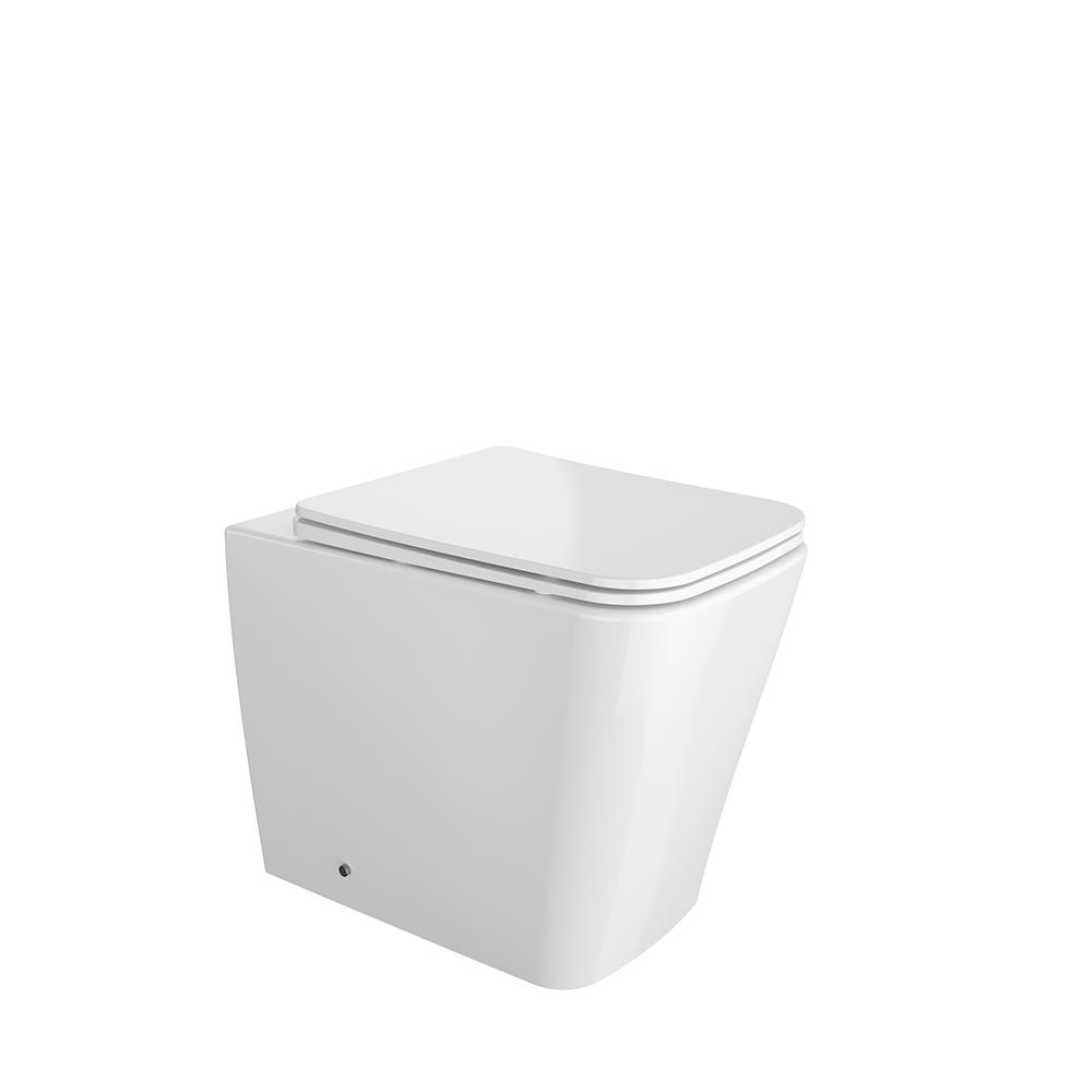 CONJUNTO INODORO BLANCO EMPOTRABLE RIMLESS ADOSADO PARED S/D ALMA CON: