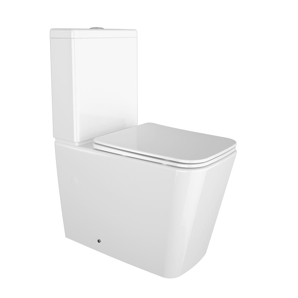 CONJUNTO INODORO BLANCO COMPLETO RIMLESS ADOSADO PARED S/D ALIMENTACION SUPERIOR ALMA CON: