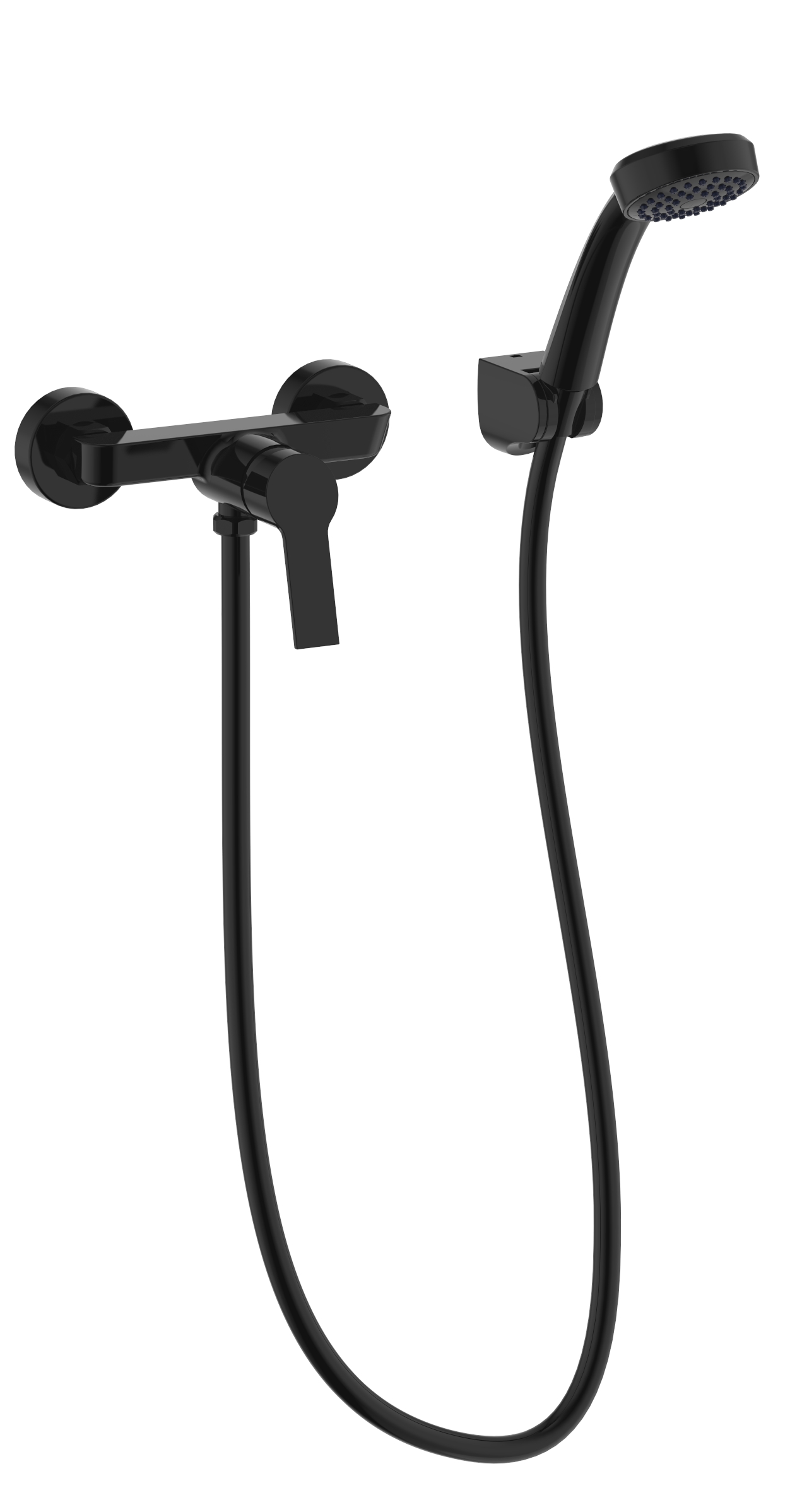 Shower wall mounted mixer with accessories (handshower 1F – 8l/min, shower hose PVC 1500mm, shower holder)