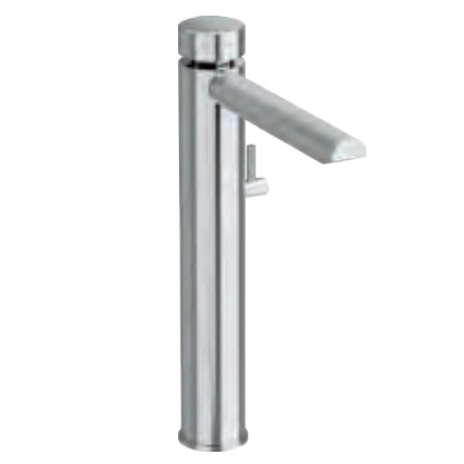 Self-closing-high-neck-basin-mixer-hot-cold
