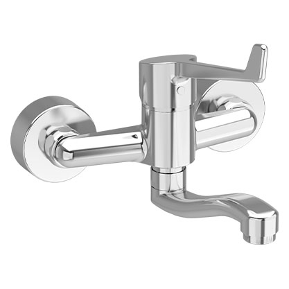 Single-lever-basin-mixer-clinical-handle swivel-spout-chrome