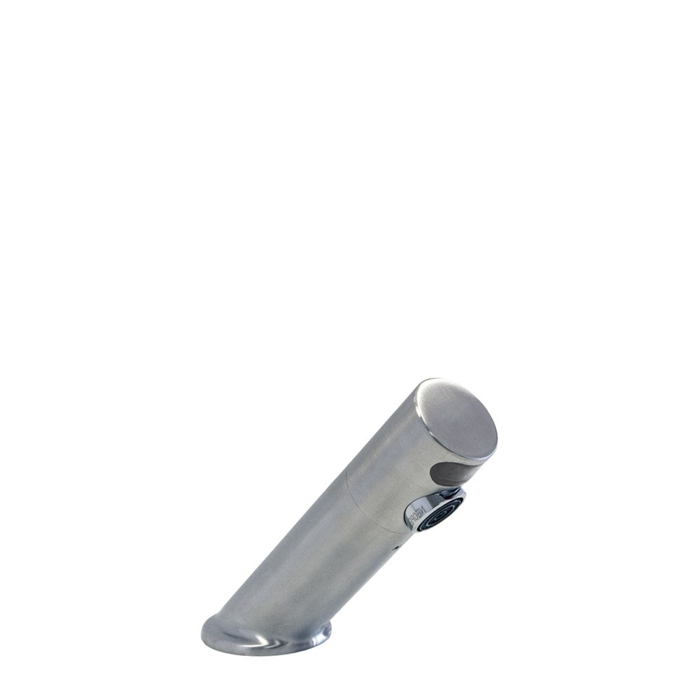 Automatic deck mounted Doc M 45 degree angled StSt electronic mixer tap