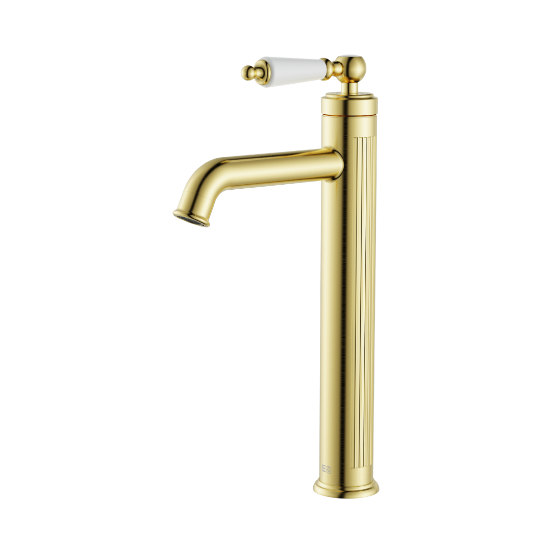 Art&Retro Tall Sink Faucet Brushed Gold