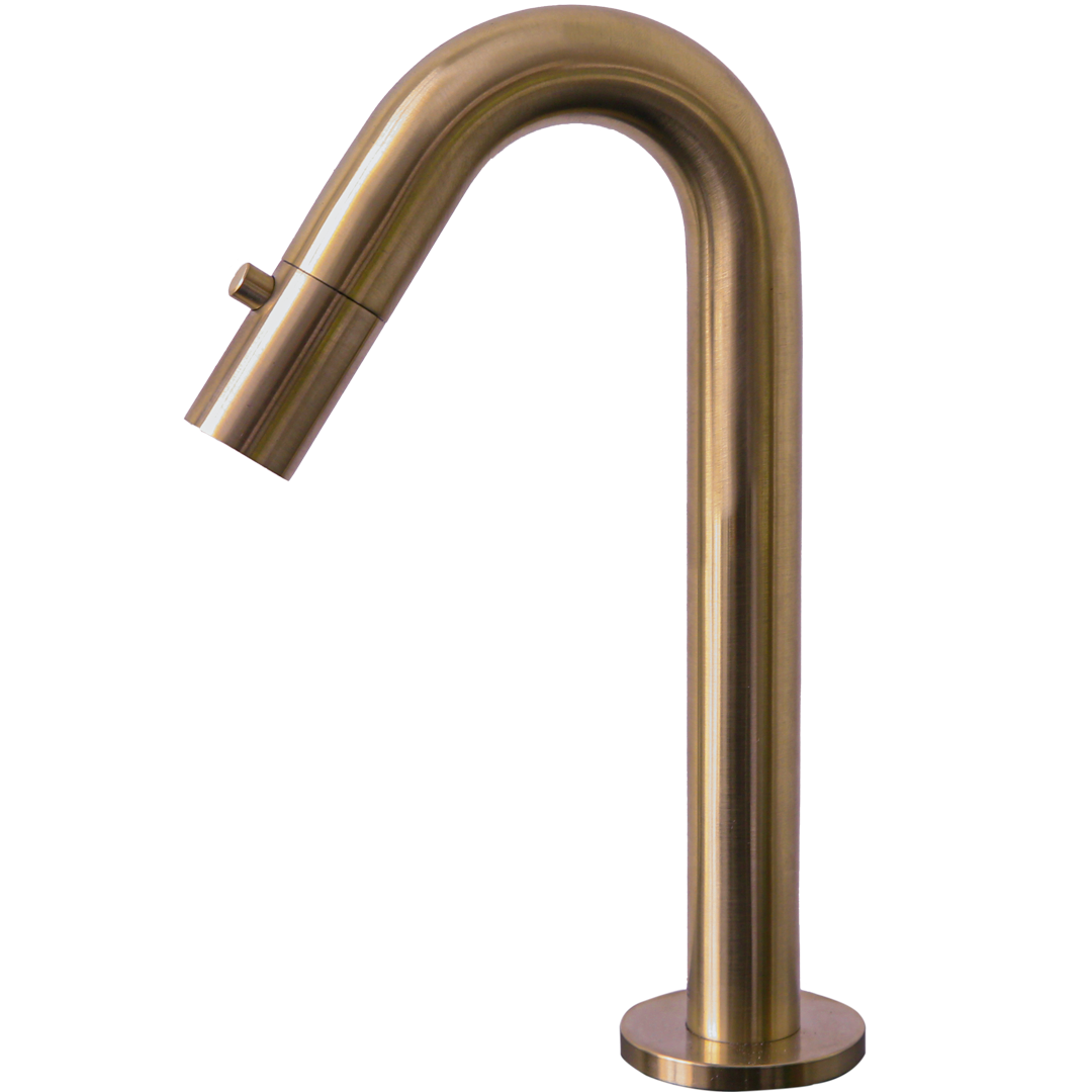 Lollipop hand-wash basin faucet cold-water brushed cupper