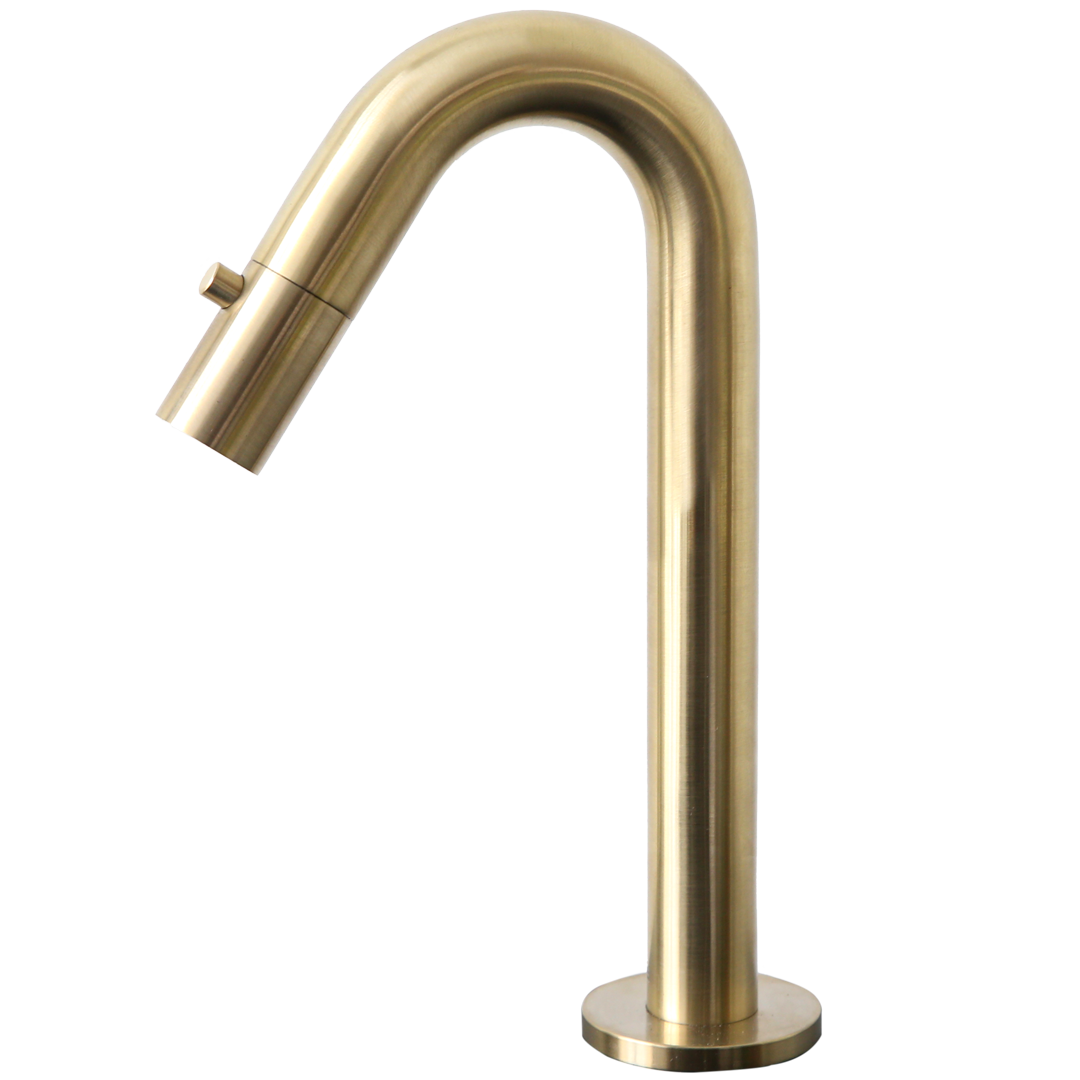 Lollipop hand-wash basin faucet cold-water brushed gold