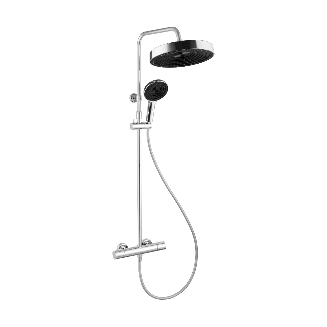 Lumio Thermostatic Shower Column Chrome