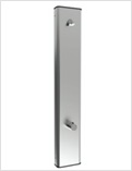 AVANT, Self closing shower panel in stainless steel with thermostatic mixer