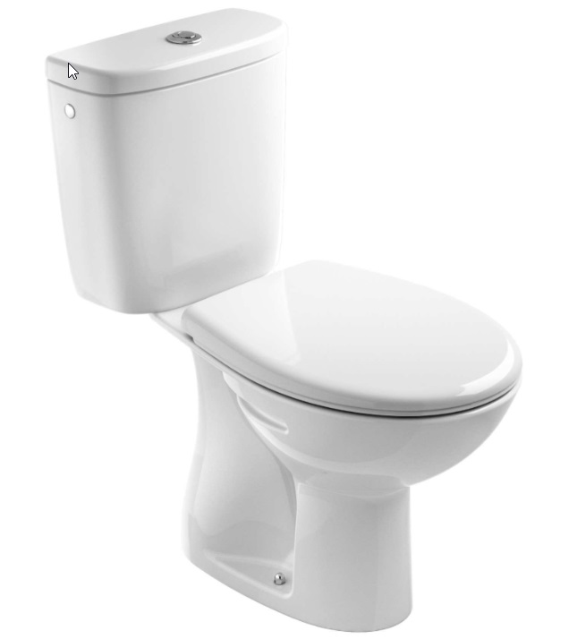 EUROLINE-N mouted WC combi floorstanding pan and cistern, vertical outlet 210 mm, bottom water inlet 1⁄2″, including flushing mechanism, packed in foil, JIKA logo; without seat and cover