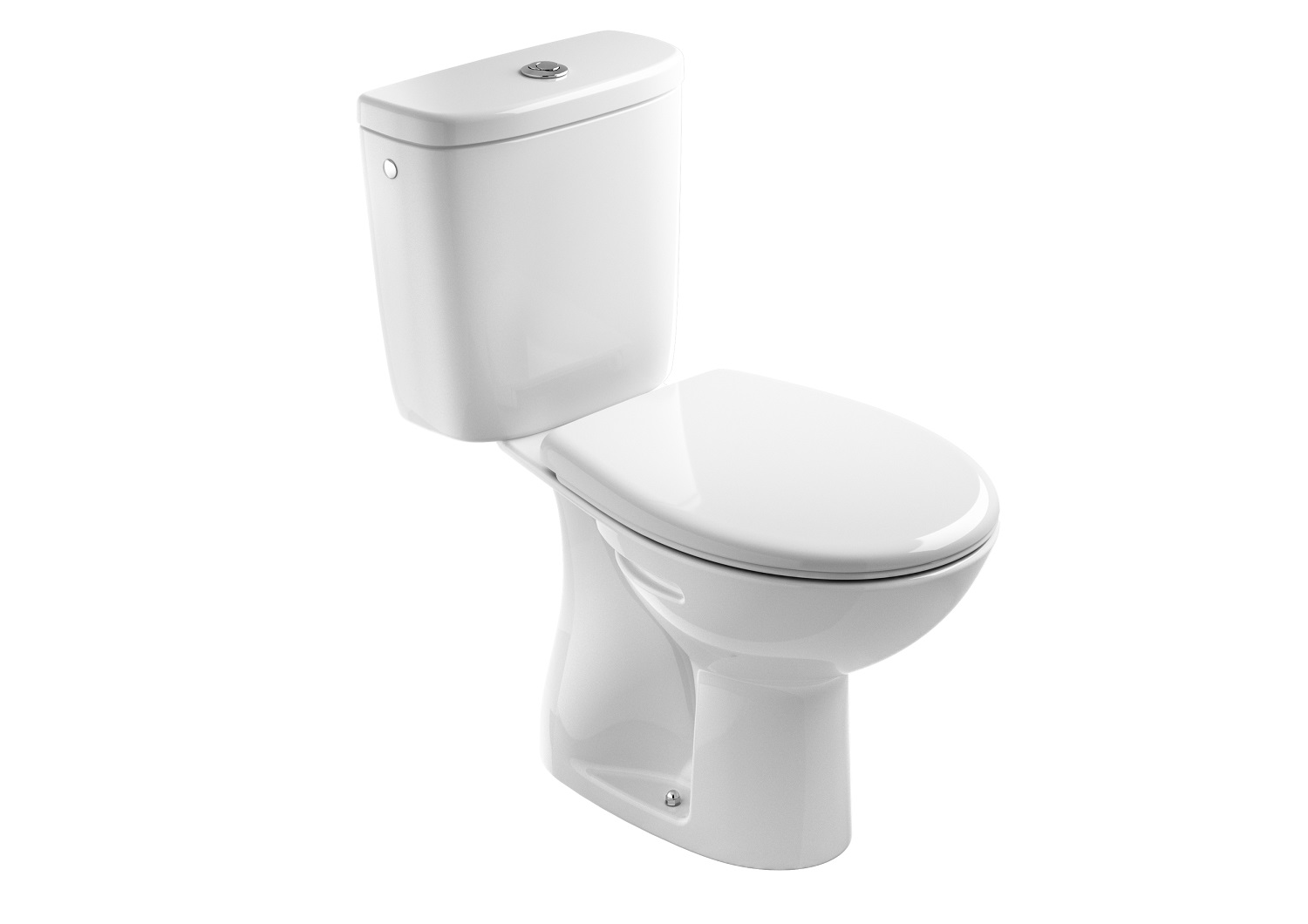 BASIC demouted WC combi pack of floorstanding pan and cistern, vertical outlet 210 mm, side water inlet ³⁄₈”, including flushing mechanism, carton box, JIKA logo; without seat and cover