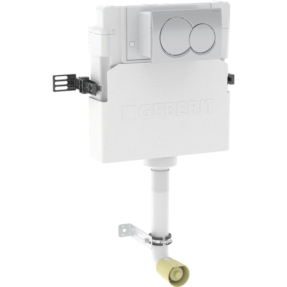 Geberit Alpha concealed cistern 12 cm, 5.8 / 3 litres, installation height 109 cm, with Alpha01 actuator plate, round: chrome / glossy