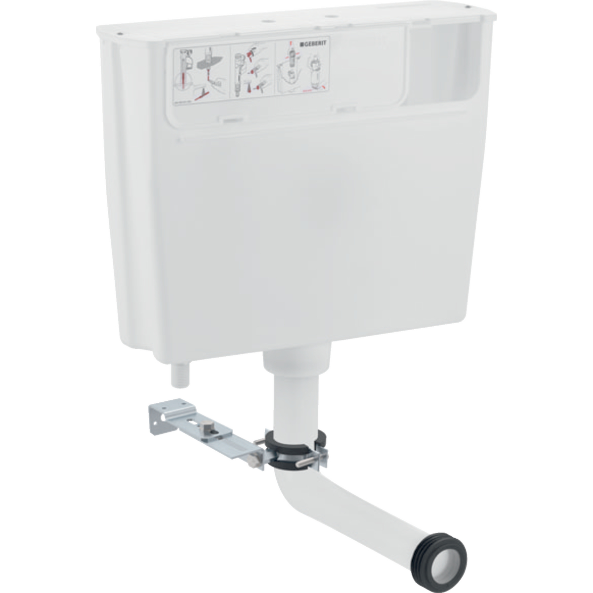 Geberit low-height concealed cistern, 5.8/3 litres, pneumatic flush actuation
