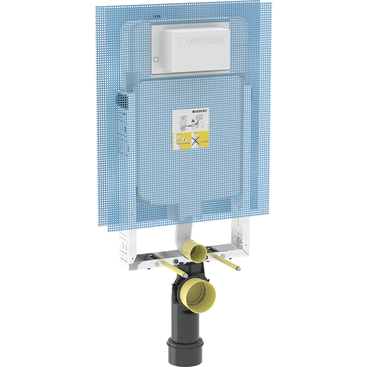 Geberit Kombifix element for wall-hung WC, 109 cm, with Alpha concealed cistern 8 cm