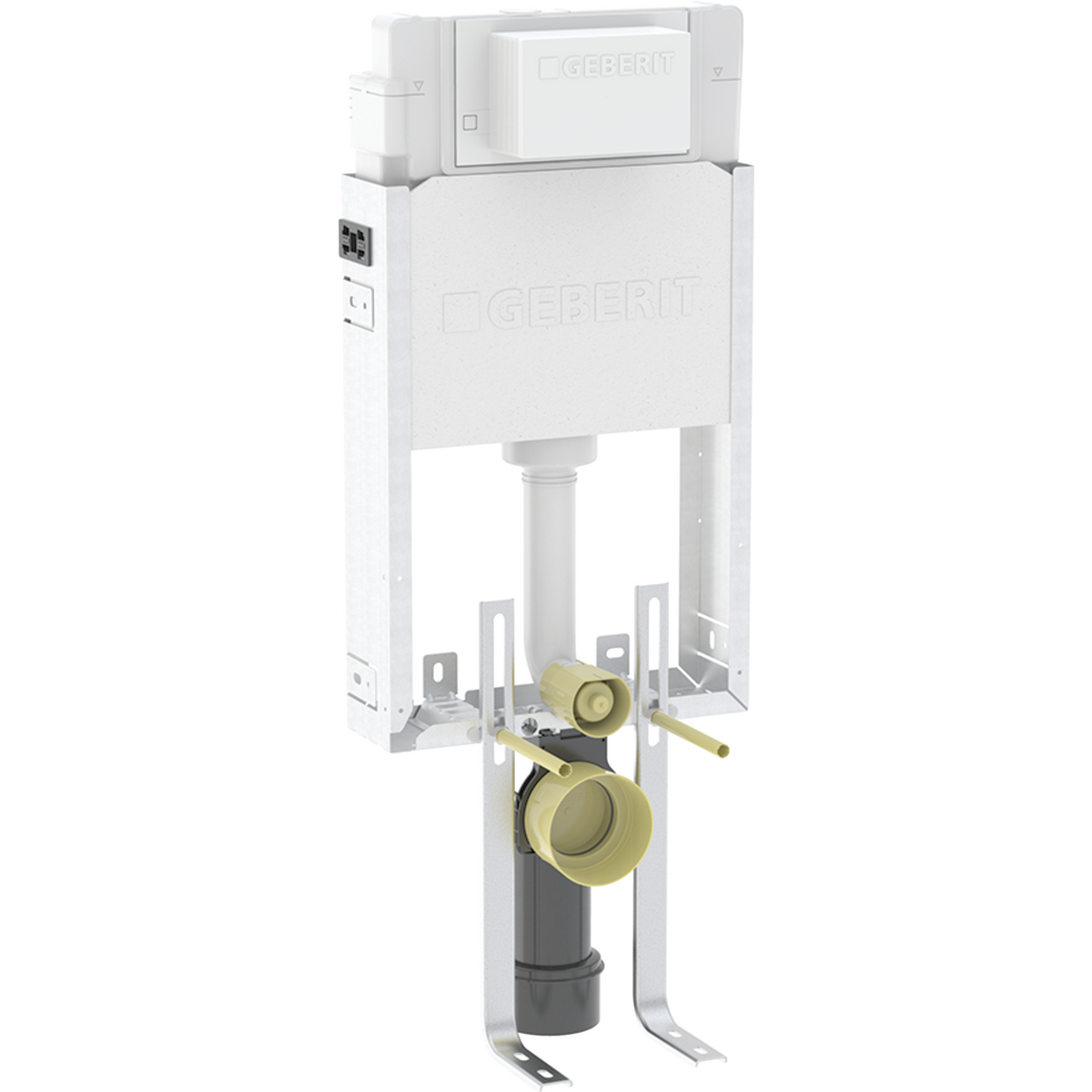 Geberit Kombifix element for wall-hung WC, 106 cm, with Alpha concealed cistern 12 cm, with leg supports