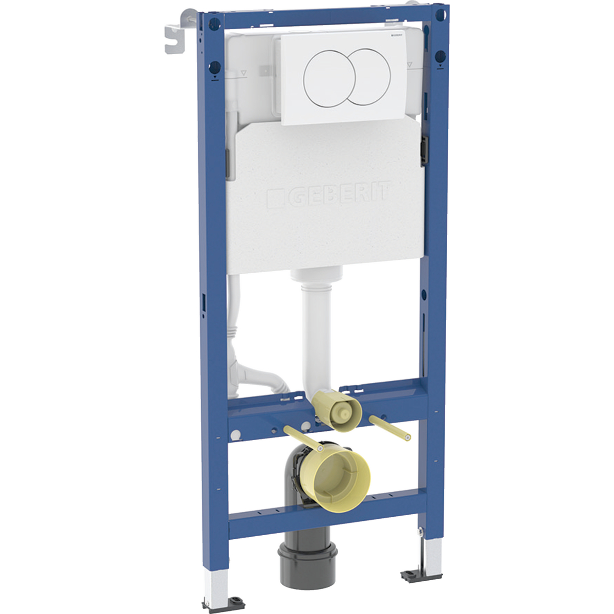 Geberit Duofix element for wall-hung WC, 112 cm, with Delta concealed cistern 12 cm, Delta01 actuator plate, round
