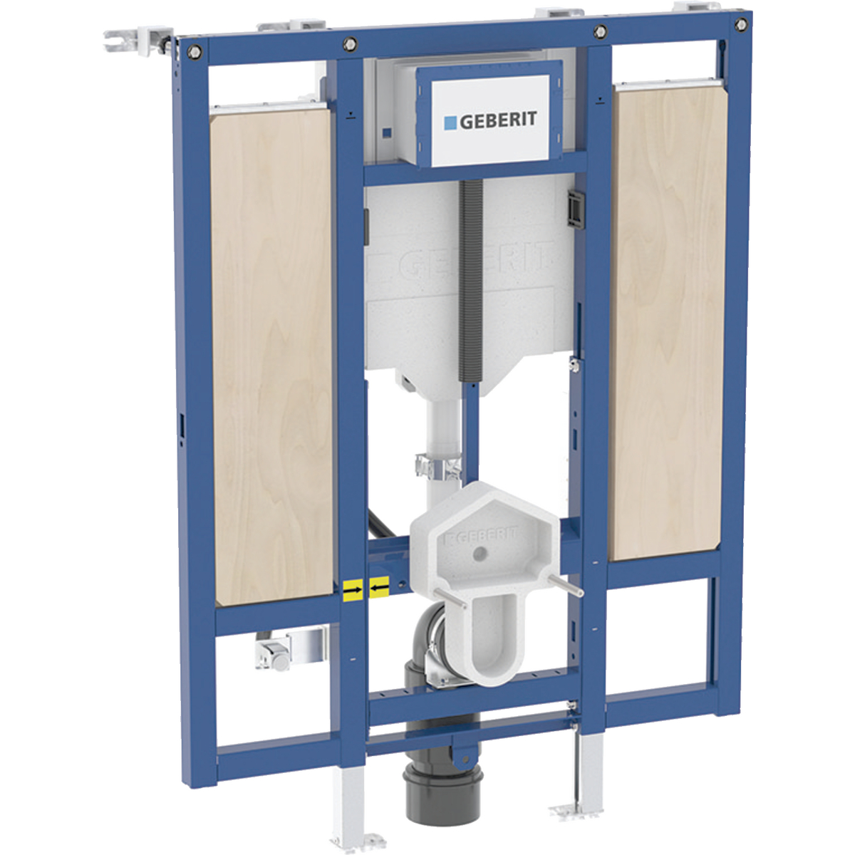 Geberit Duofix element for wall-hung WC, 112 cm, with Sigma concealed cistern 12 cm, barrier-free, WC height adjustable, for support rail and handles