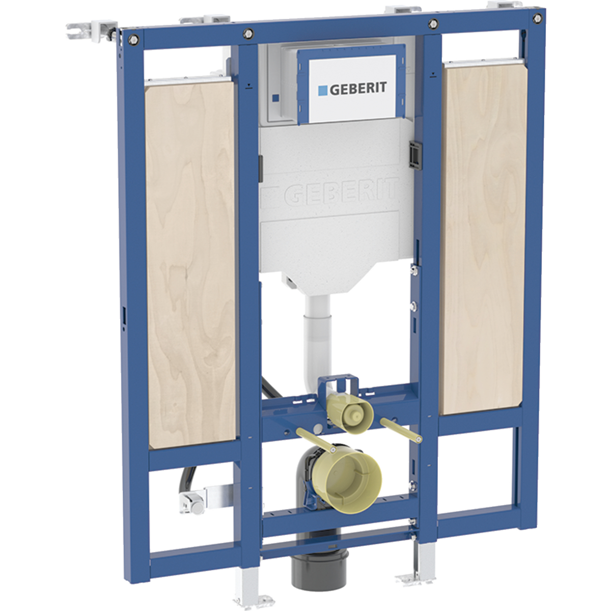 Geberit Duofix element for wall-hung WC, 112 cm, with Sigma concealed cistern 12 cm, barrier-free, for support rail and handles, PEX connector