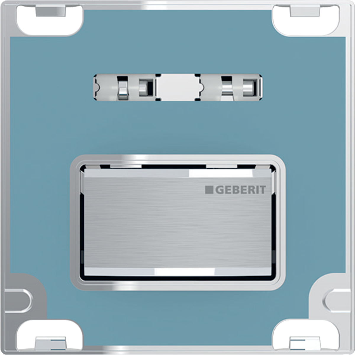 Geberit urinal flush control with pneumatic flush actuation, Type 50 actuator plate, square: customised