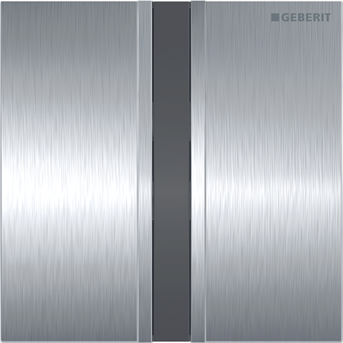 Geberit urinal flush control with electronic flush actuation, mains operation, Type 50 cover plate, square: Plate: chrome / brushed