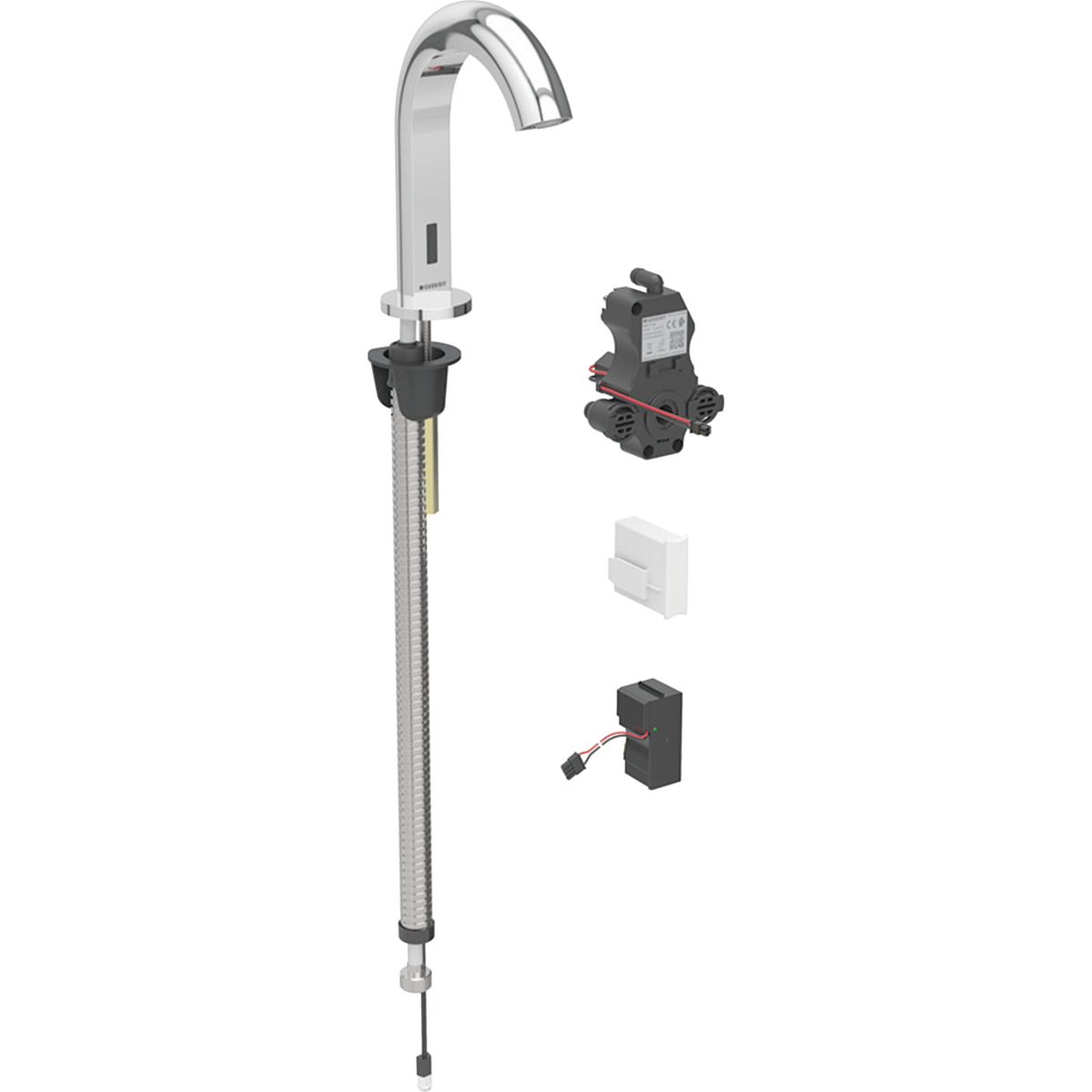 Geberit Piave washbasin tap, deck-mounted, mains operation, for concealed function box: chrome / glossy, Mixer=without mixer