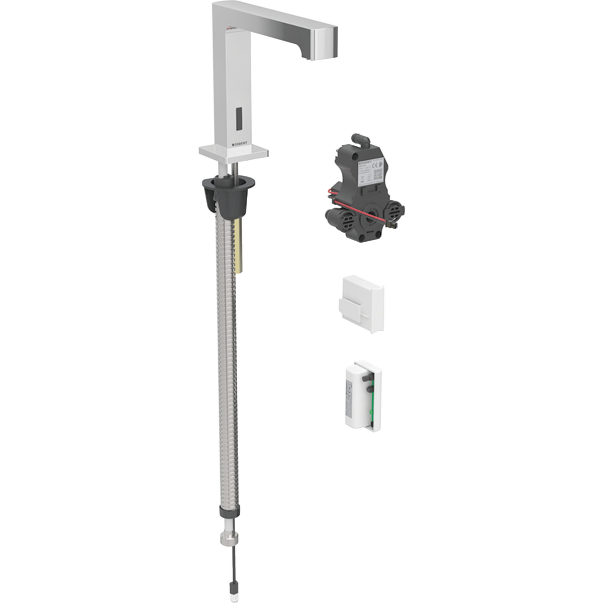 Geberit Brenta washbasin tap, deck-mounted, generator operation, for concealed function box: chrome / glossy, Mixer=without mixer