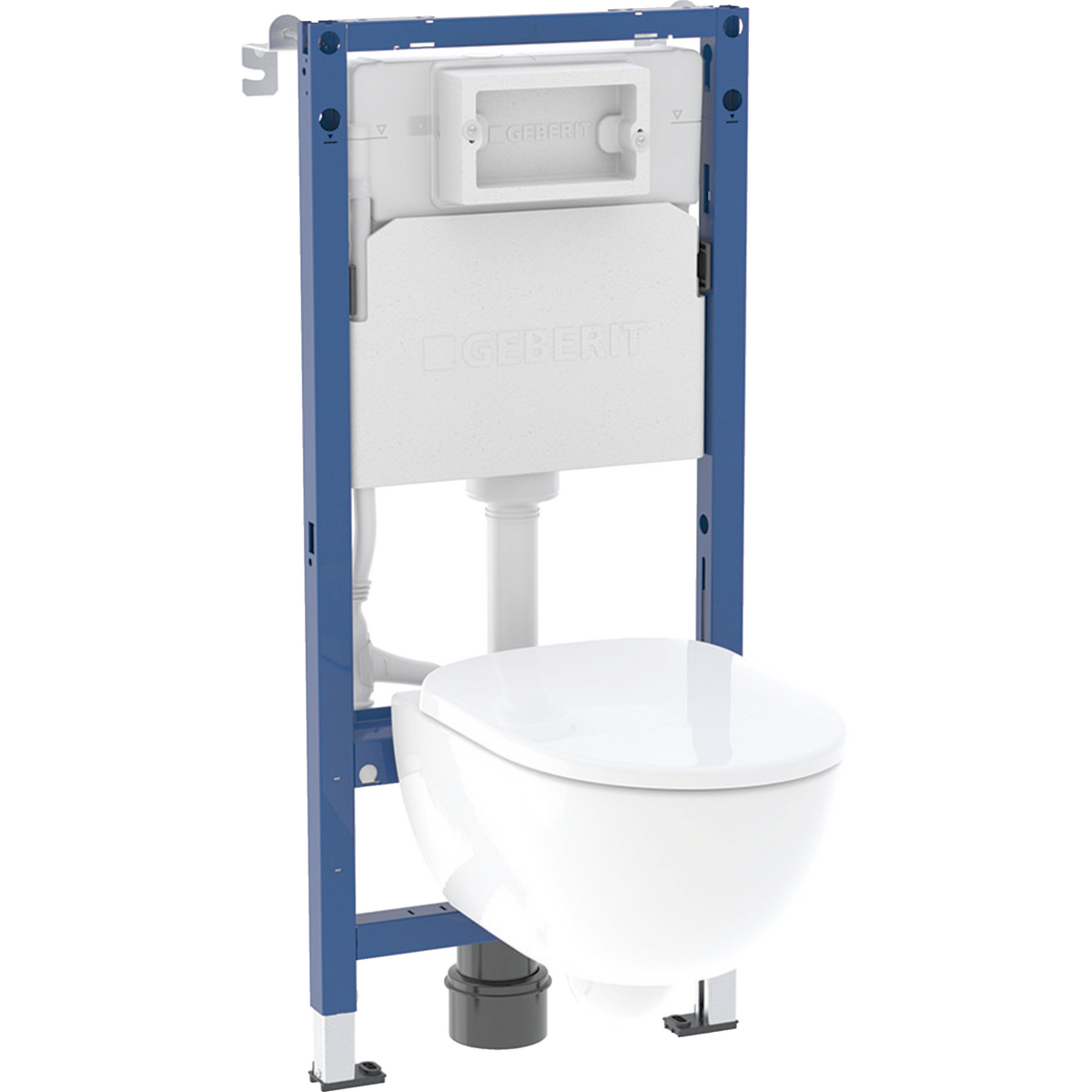 Geberit Set Element für Wand-WC, 112 cm, mit Delta Unterputzspülkasten 12 cm, Selnova Compact Wand-WC Rimfree