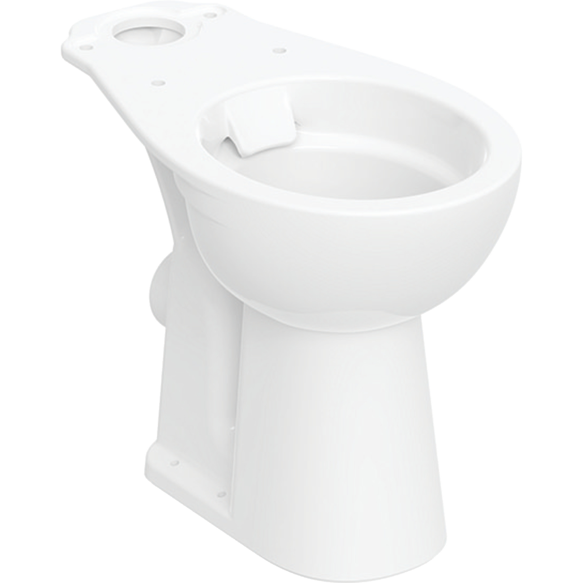 Twyford Alcona floor-standing WC for close-coupled exposed cistern, washdown, horizontal outlet, raised, Rimfree: white