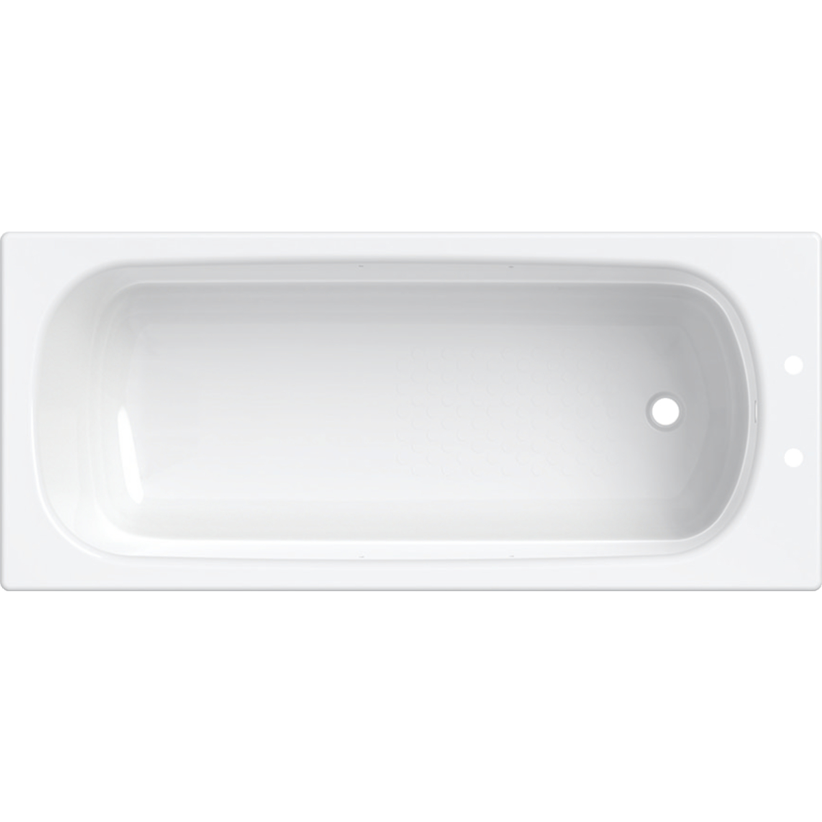 Twyford Celtic rectangular bathtub, antislip surface: 160x70cm, Outlet=right, Total water capacity=145l