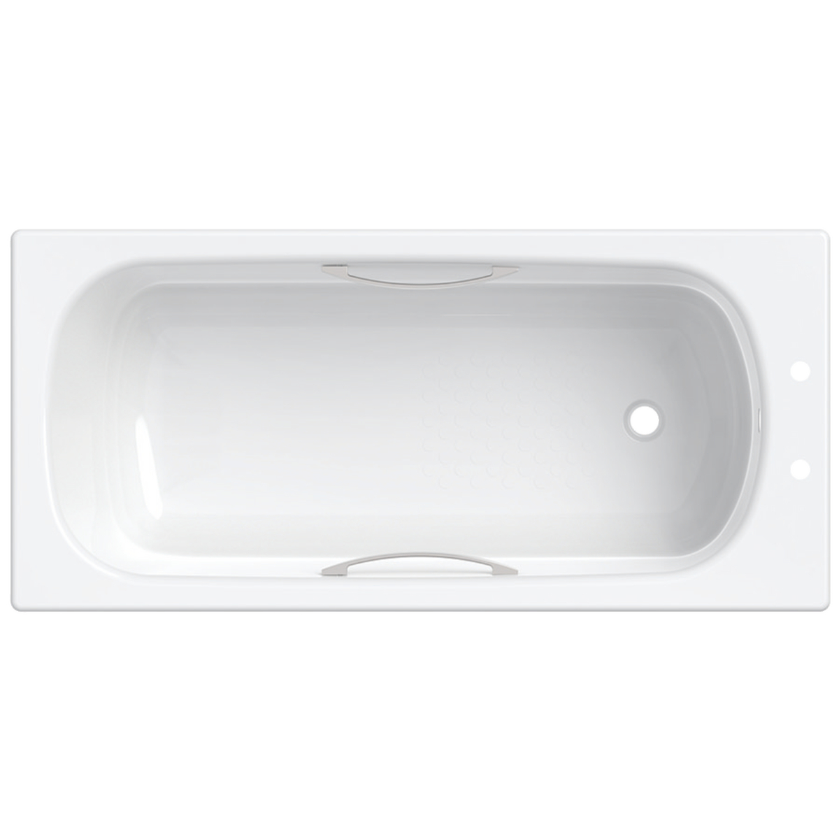 Twyford Celtic rectangular bathtub, anti-slip surface, with handles: 160x70cm, Outlet=right, Total water capacity=145l