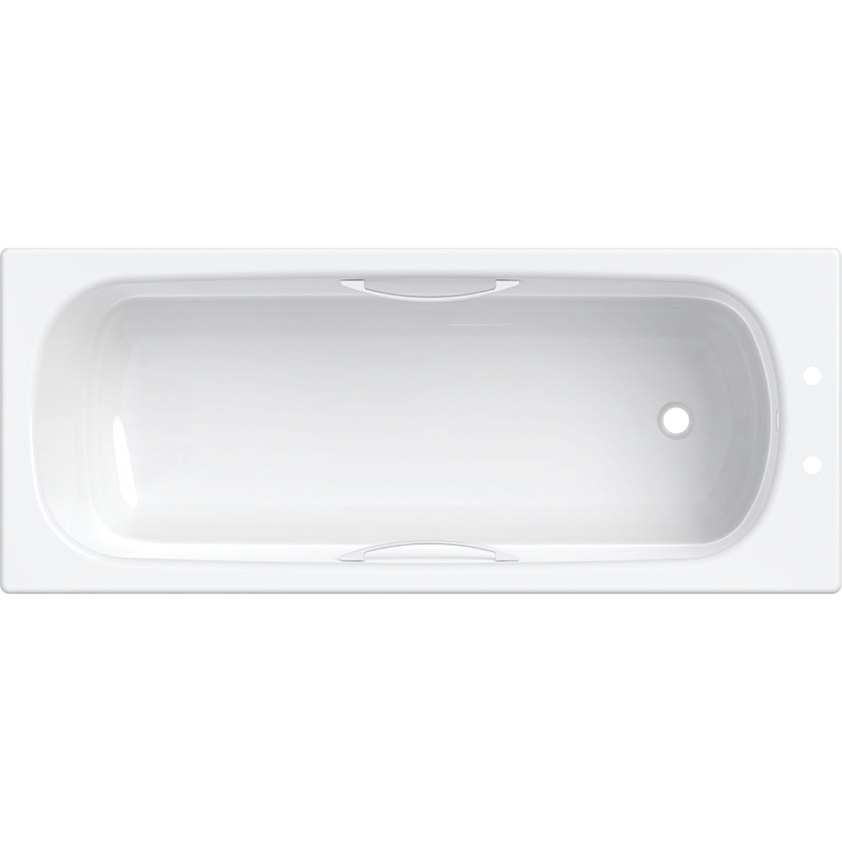 Twyford Celtic rectangular bathtub with feet and handles: 170x70cm, Outlet=right, Total water capacity=149l