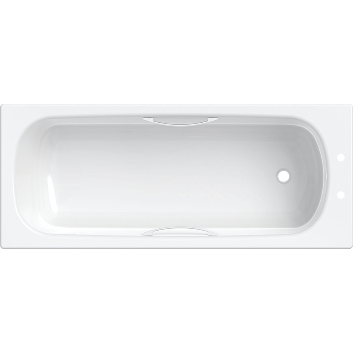 Twyford Celtic rectangular bathtub, anti-slip surface, with handles: 170x70cm, Outlet=right, Total water capacity=149l