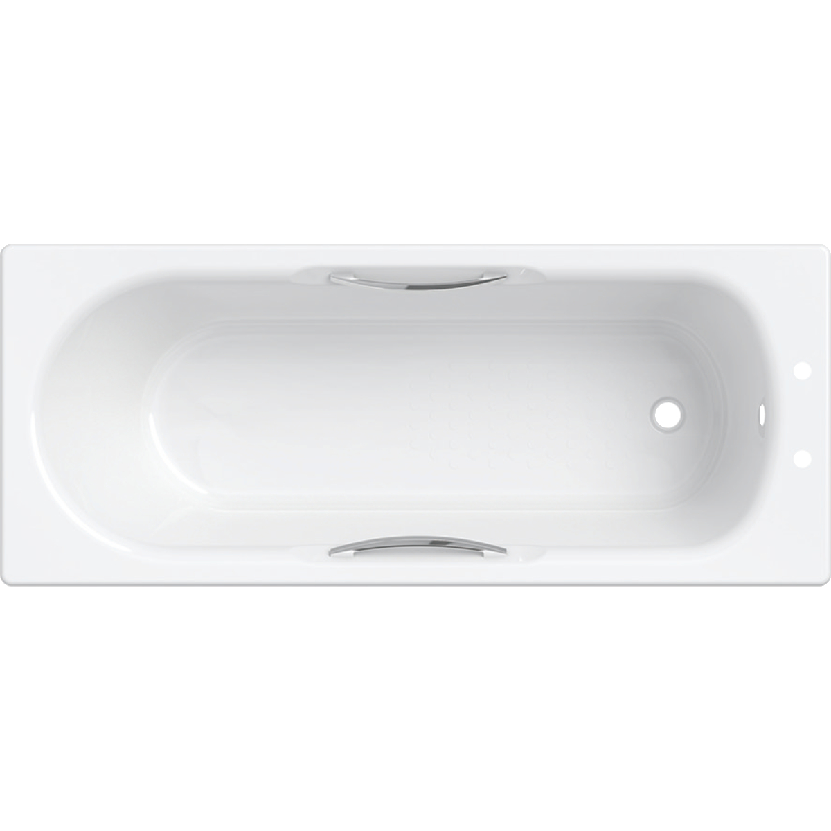 Twyford Celtic rectangular bathtub, low water capacity, with feet: 170x70cm, Outlet=right, Total water capacity=140l